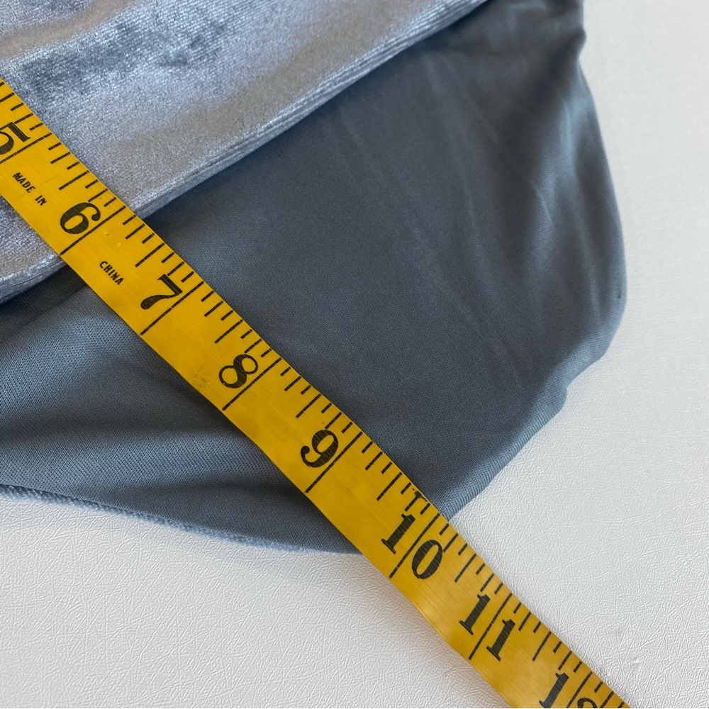 TIC TOC Dusty Blue Velvet Boned Corset Bustier Crop Top size Medium - Picture 15 of 17